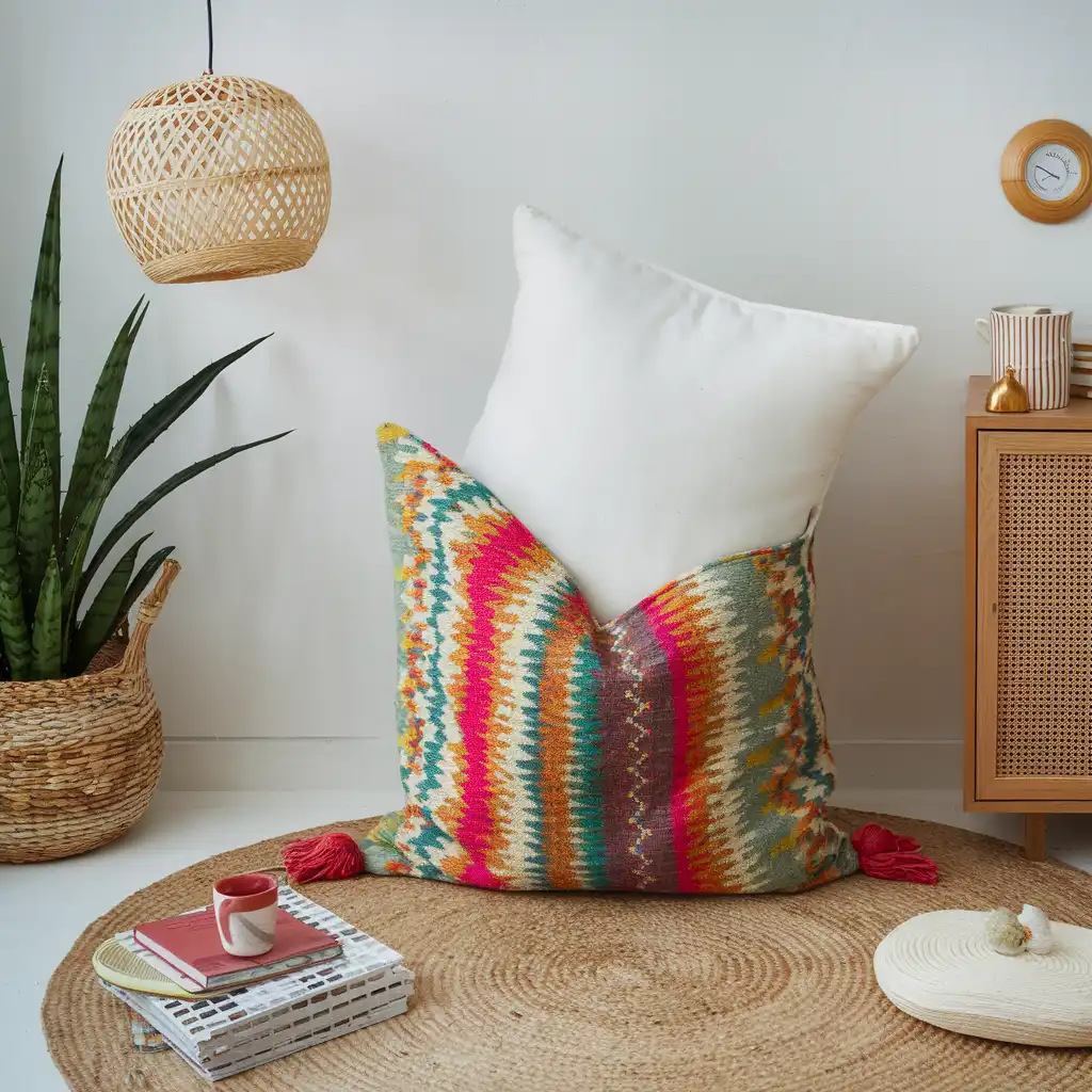 Une housse de coussin avec insert Une housse de coussin avec insert