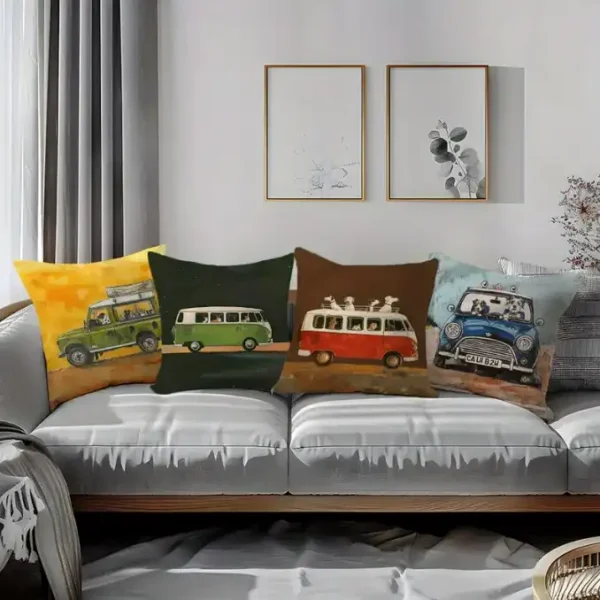 COUSSIN Auto Vintage Chien au Volant alignés banquette