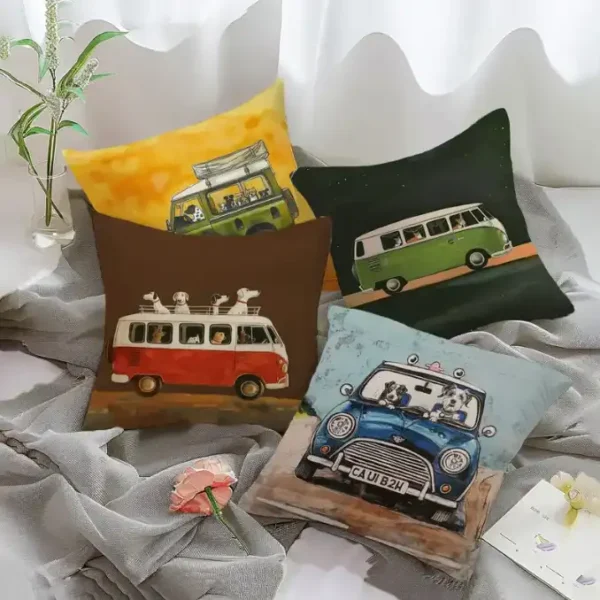 COUSSIN Auto Vintage Chien au Volant devant fenêtre