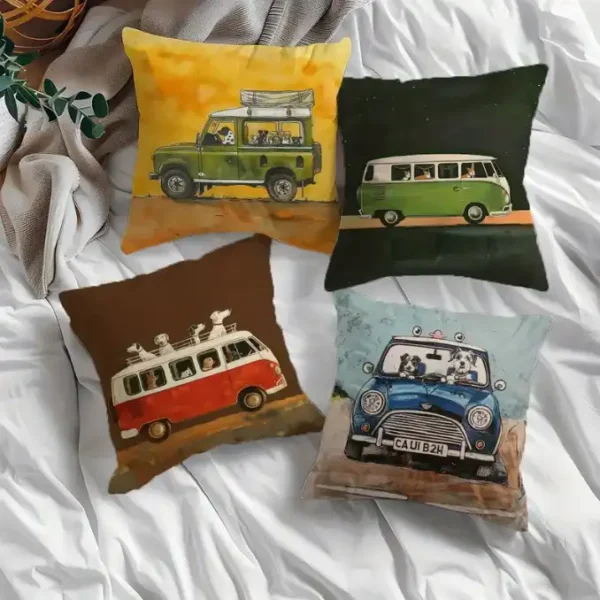 COUSSIN Auto Vintage Chien au Volant étalés à plat