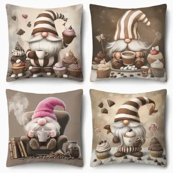 Coussins 4 vues - Cafés de Gnomes