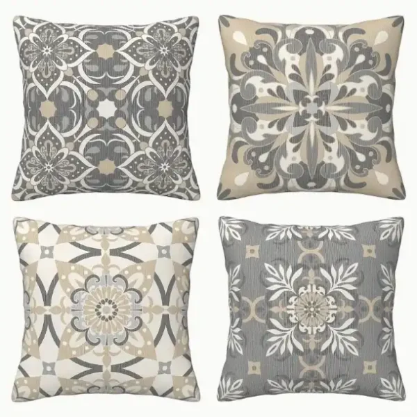 Carreau Ethnique gris et beige 4 vues