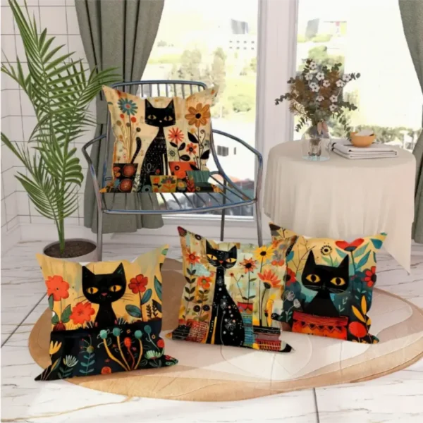 Chat noir vintage Coin petit déjeuner