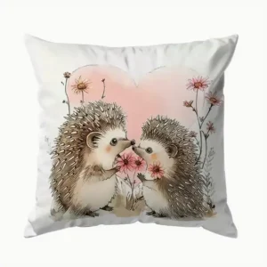 Deux hérissons d'amour coussin