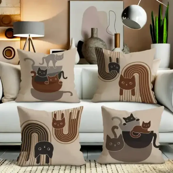 Drôles de chats Boho au salon