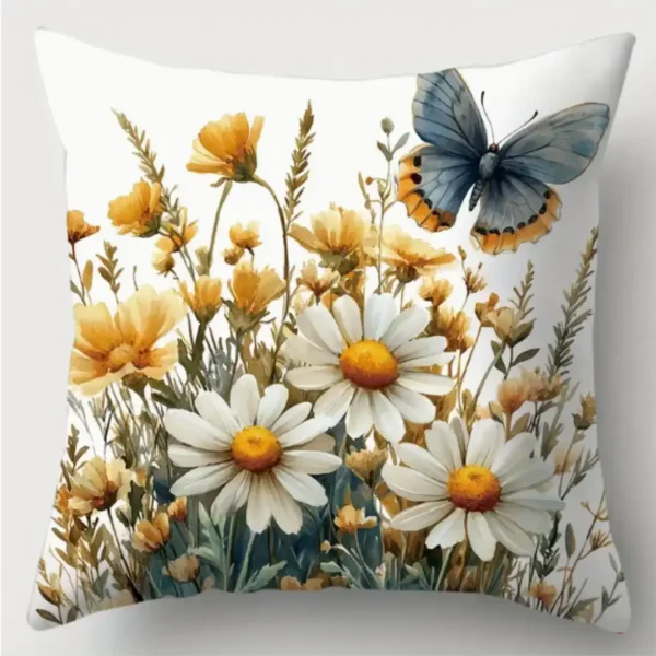Fleurs toutes simples au jardin coussin #1