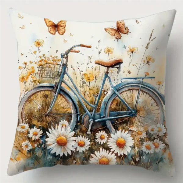 Fleurs toutes simples au jardin coussin #4