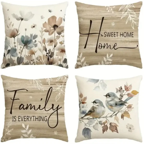 Home, Famille, Fleurs et Oiseaux Vue de 4