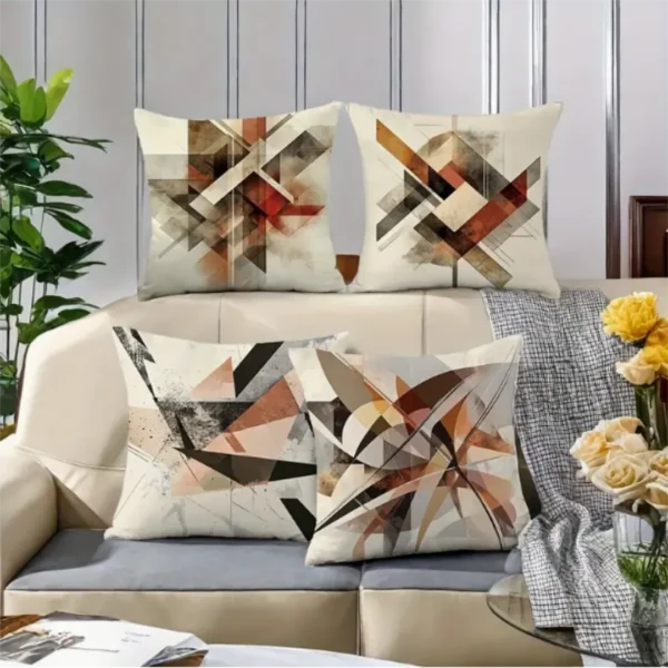 Moderne Abstrait Géométrique Canapé beige