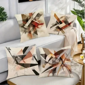 Moderne Abstrait Géométrique Canapé pouf blanc