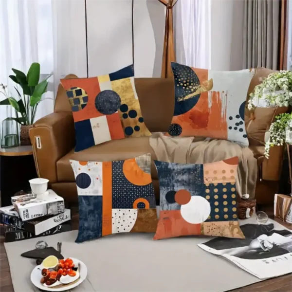 Or Noir Orange Abstrait Nordique 3