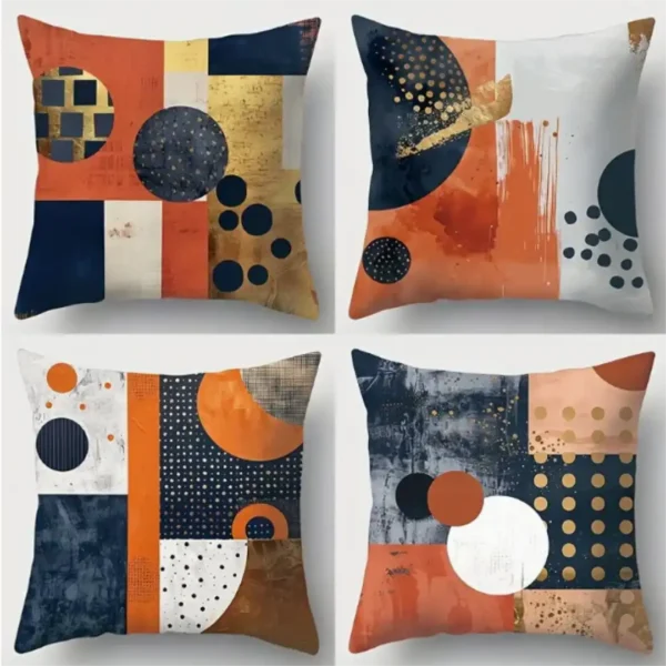 Or Noir Orange Abstrait Nordique 4 vues