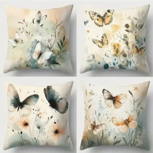 Papillons Fleurs Aquarelle Vue de 4