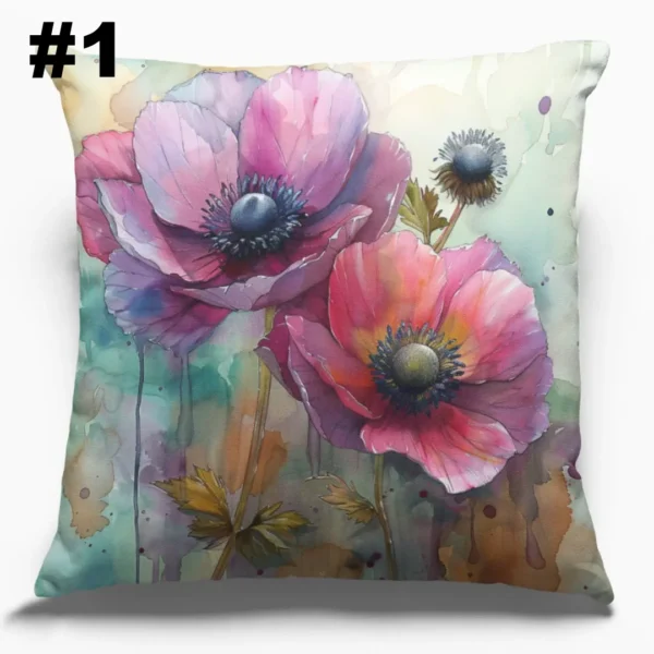 COUSSIN Anémones violettes gros plan #1