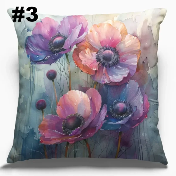 COUSSIN Anémones violettes gros plan #3