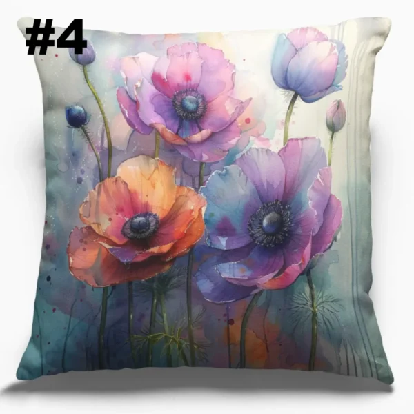 COUSSIN Anémones violettes gros plan #4