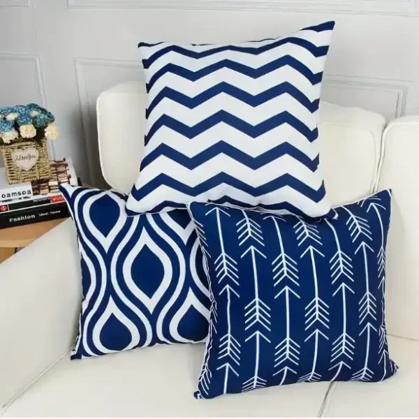 COUSSINS Carrément géométriques Bleu foncé #1 à #3