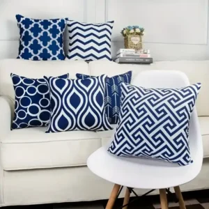 COUSSINS Carrément géométrique Bleu foncé vue des 6
