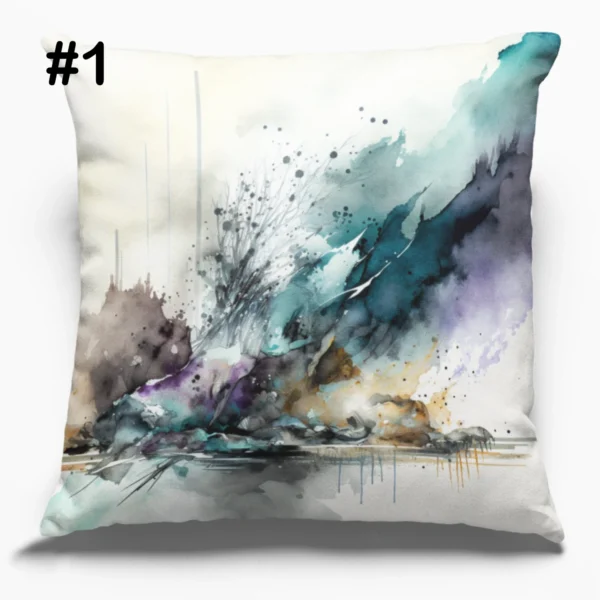 COUSSIN Hiver Abstrait Bleu Glacier #1