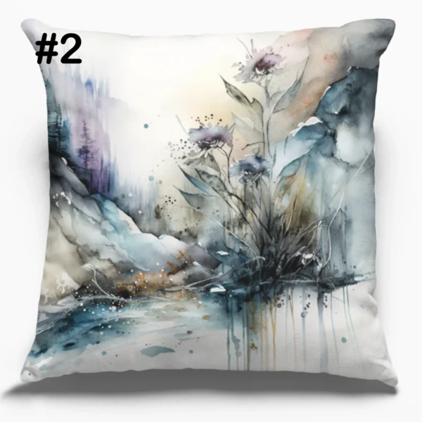 COUSSIN Hiver Abstrait Bleu Glacier #2