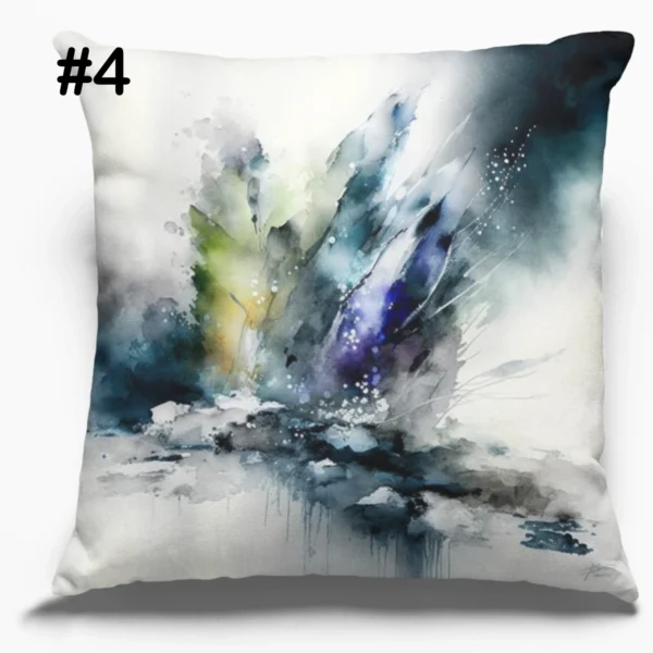 COUSSIN Hiver Abstrait Bleu Glacier #4