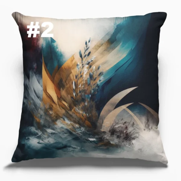 COUSSIn Hiver Abstrait Rouille Turquoise #2