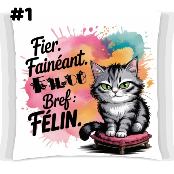 Coussin Chat Insolent Fier Filou