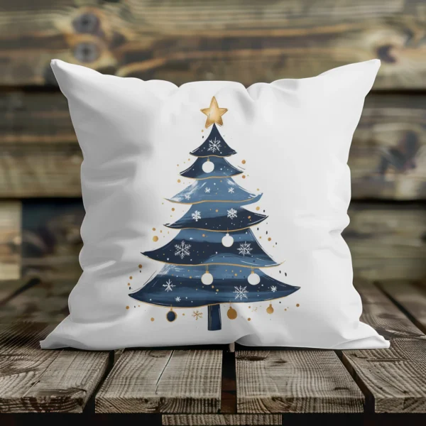 COUSSIN Sapin Bleu de Noël terrasse en vieux bois