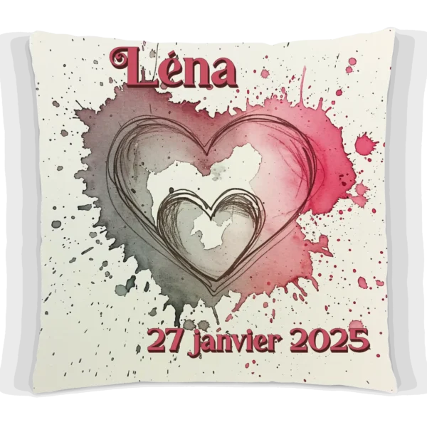 Coussin Faire part de naissance personnalisé
