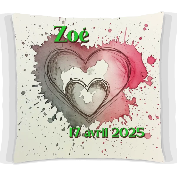 Coussin Faire part de naissance personnalisé