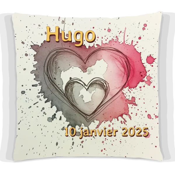 Coussin Faire part de naissance personnalisé