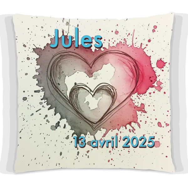 Coussin Faire part de naissance personnalisé