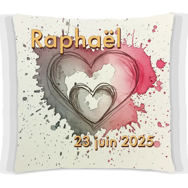 Coussin Faire part de naissance personnalisé