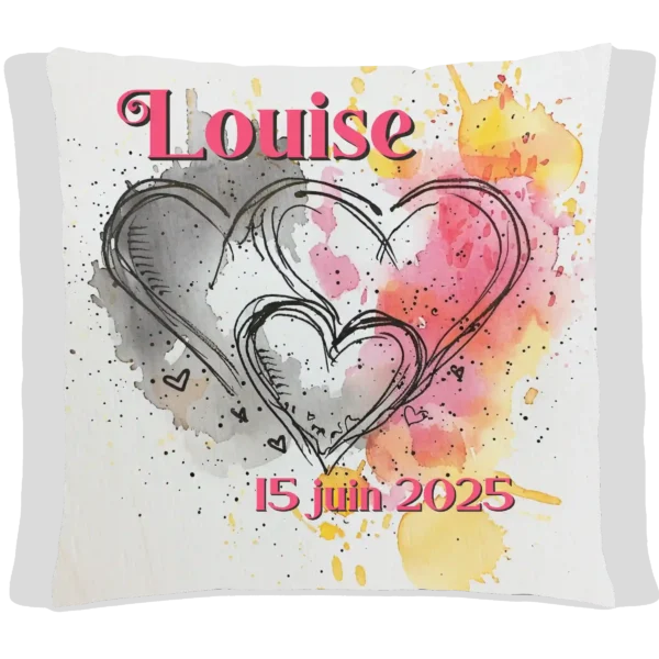 Coussin Naissance Louise Astrela Rose
