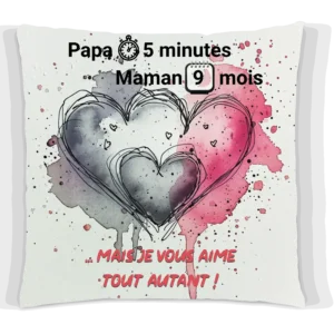 Coussin Humour Grossesse Papa & Maman