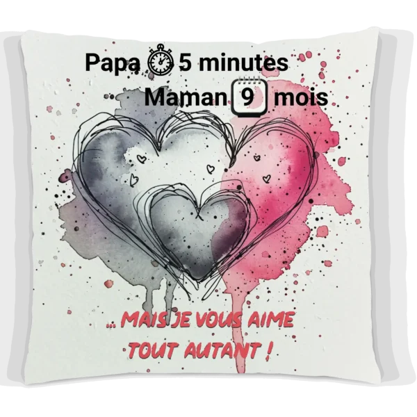 Coussin Humour Grossesse Papa & Maman