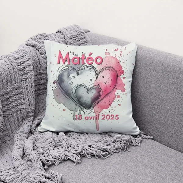 COUSSIN Naissance personnalisable dans un canapé