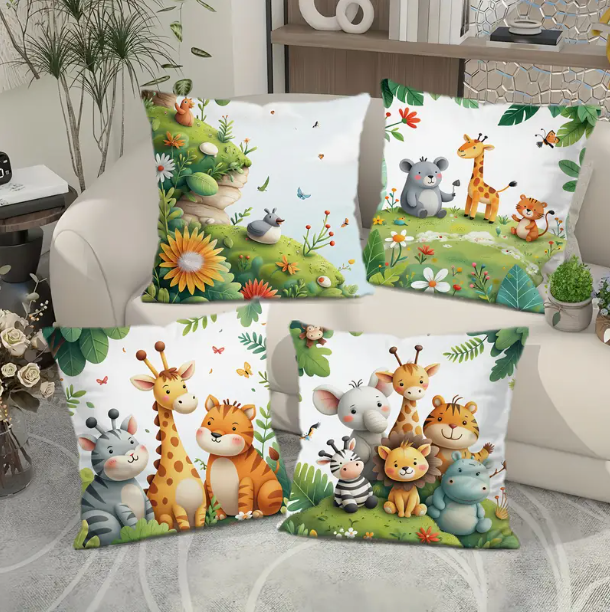 Coussin animaux de la jungle trop mignons