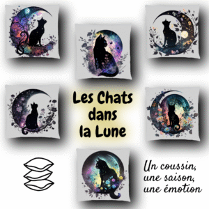 Collection de Coussins Chats dans la Lune