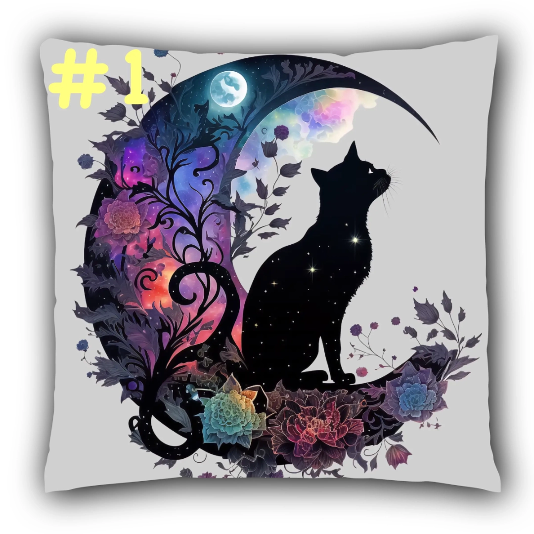 Coussin Chat dans la Lune #1