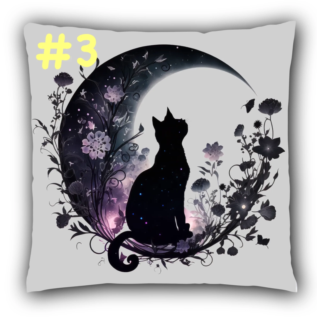 Coussin Chat dans la Lune #3
