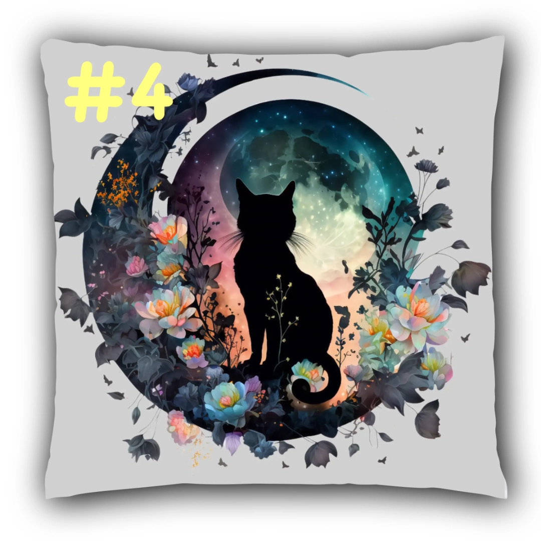 Coussin Chat dans la Lune #4