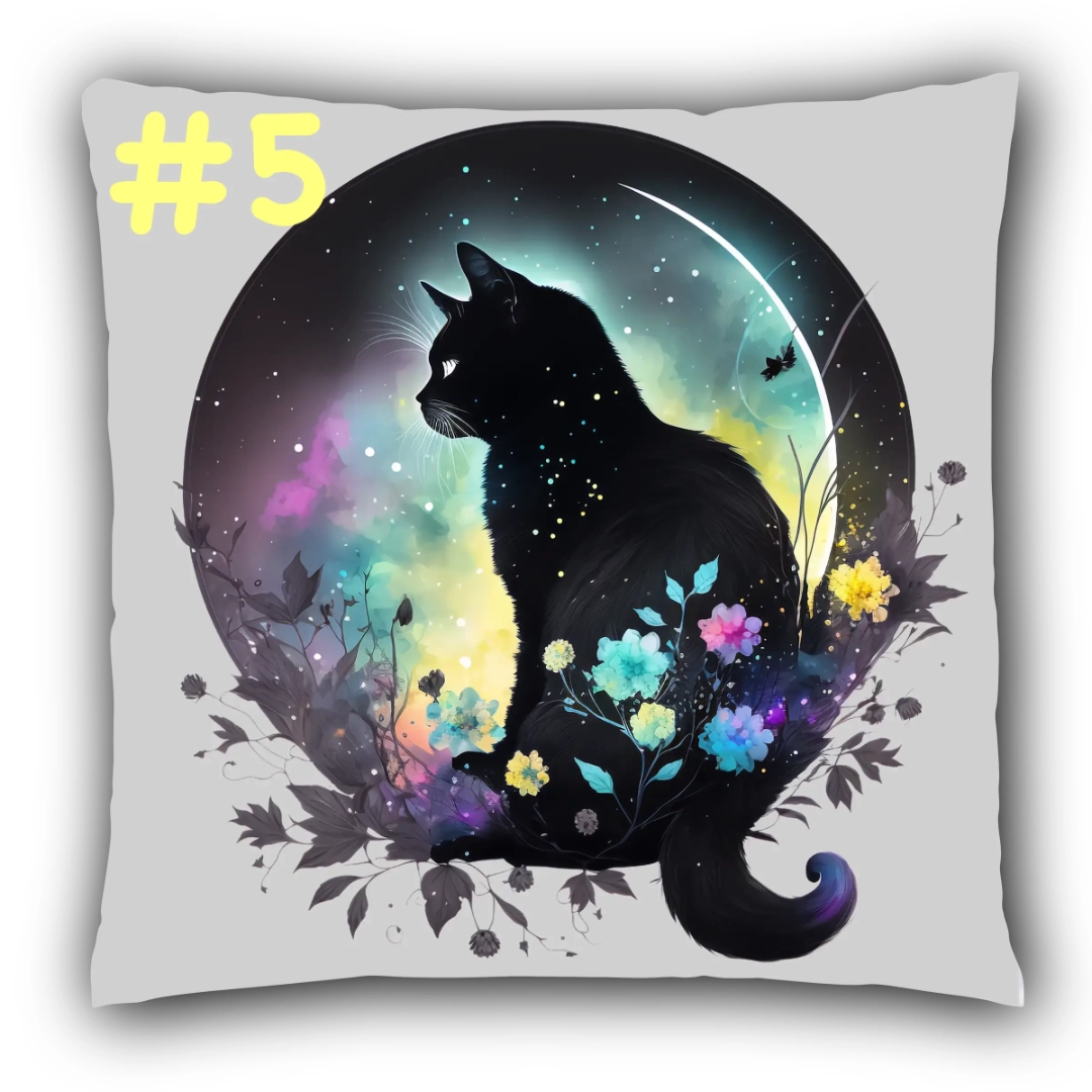 Coussin Chat dans la Lune #5